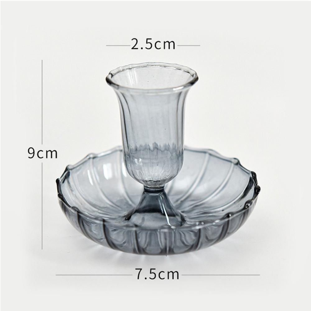 Multi-Color Glass-Style Candle Holder Creativity Romantic Desktop Candlestick Ornament for Home Living Room Room Decoration Gift