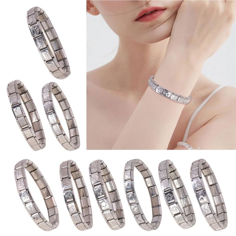 Versatile Italian Charm Pendant Sturdy Stainless Steel Link Craft Supplies Portable for Unique Bracelet Creation