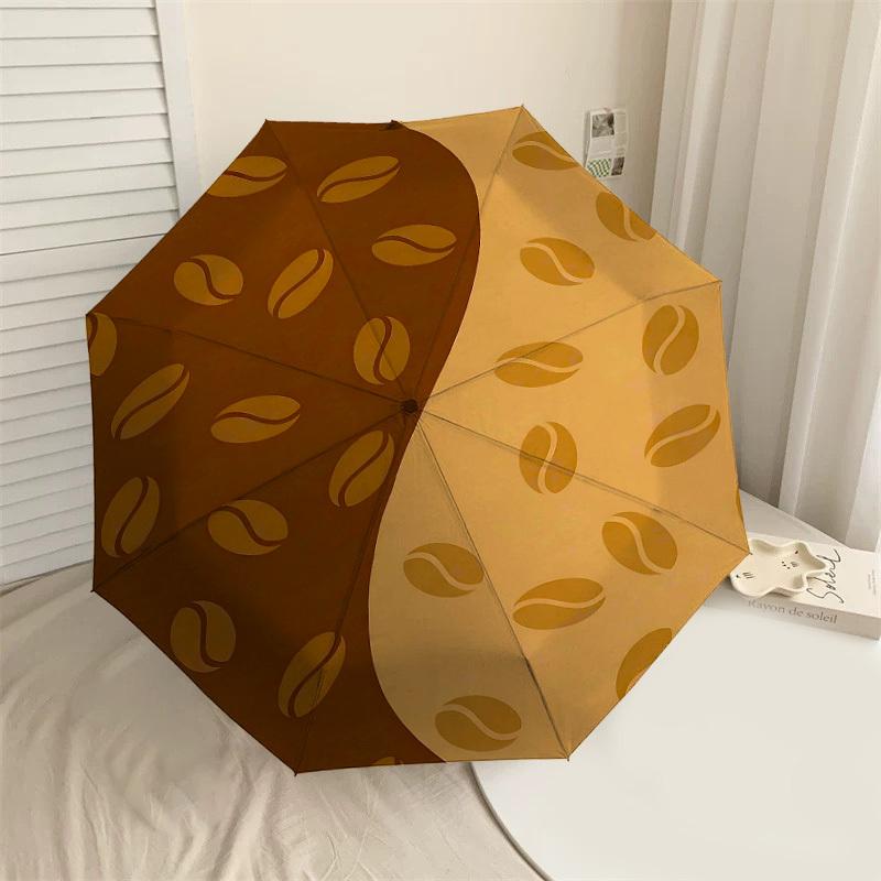

1PC Coffee Beans Umbrella-8-Rib Reinforced, Automatic Open, Lightweight & Durable, Cute Fashion Accessory for Outdoor-T392