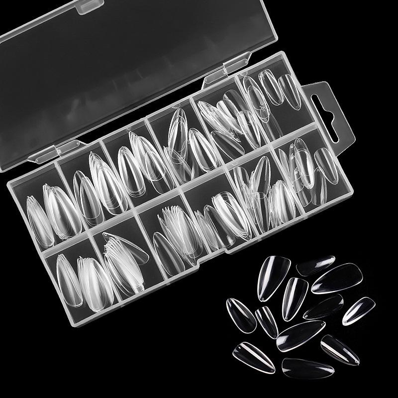 120 Seamless Transparent Ultra-Thin Long Oval, Ballet, Stiletto, and Rectangular Nail Tips