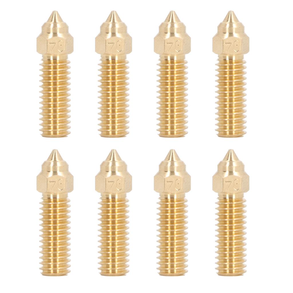 8pcs High Speed Extruder Nozzles 0.4mm High Flow Rate Rapid Heating Brass M6 Thread Nozzles for K1