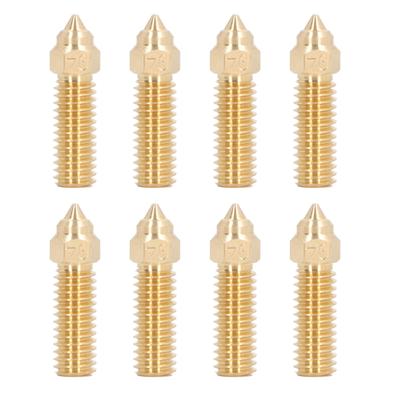 8pcs High Speed Extruder Nozzles 0.4mm High Flow Rate Rapid Heating Brass M6 Thread Nozzles for K1 F