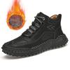 Autumn and Winter New Men's Casual All-Matching Sports Fashion Mid-Top Leather Shoes plus Size Handmade Shoes