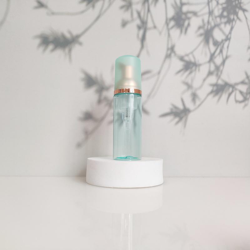 60ml Portable Transparent Green Facial Cleanser Foaming Bottle