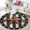 Rustic Star Round Area Rug,Carpet Rug for Living Room Bedroom Sofa Playroom Decor,Non-slip Floor Mat