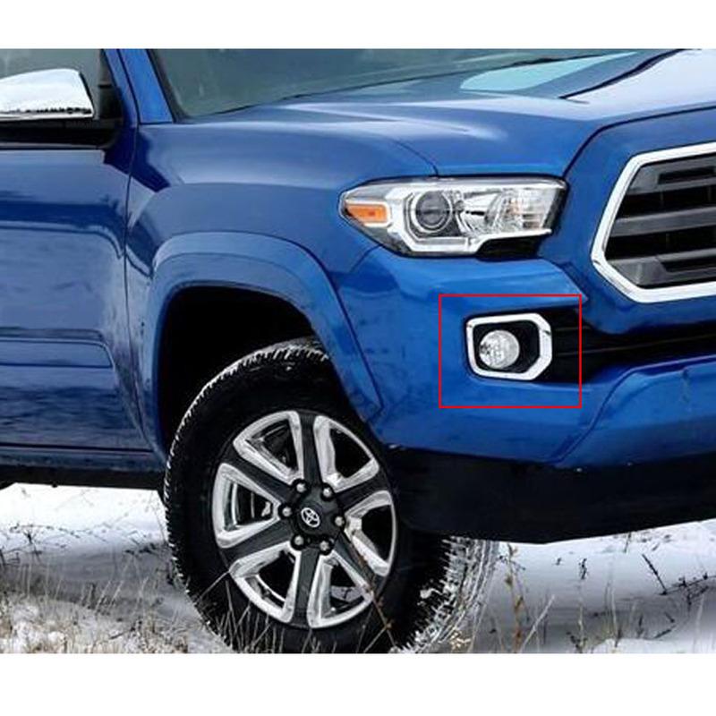 Cover Trim Front Head Fog Light Eyebrow Lamp Frame Sticker 2PCs For Toyota Tacoma 2015 2016 2017 2018