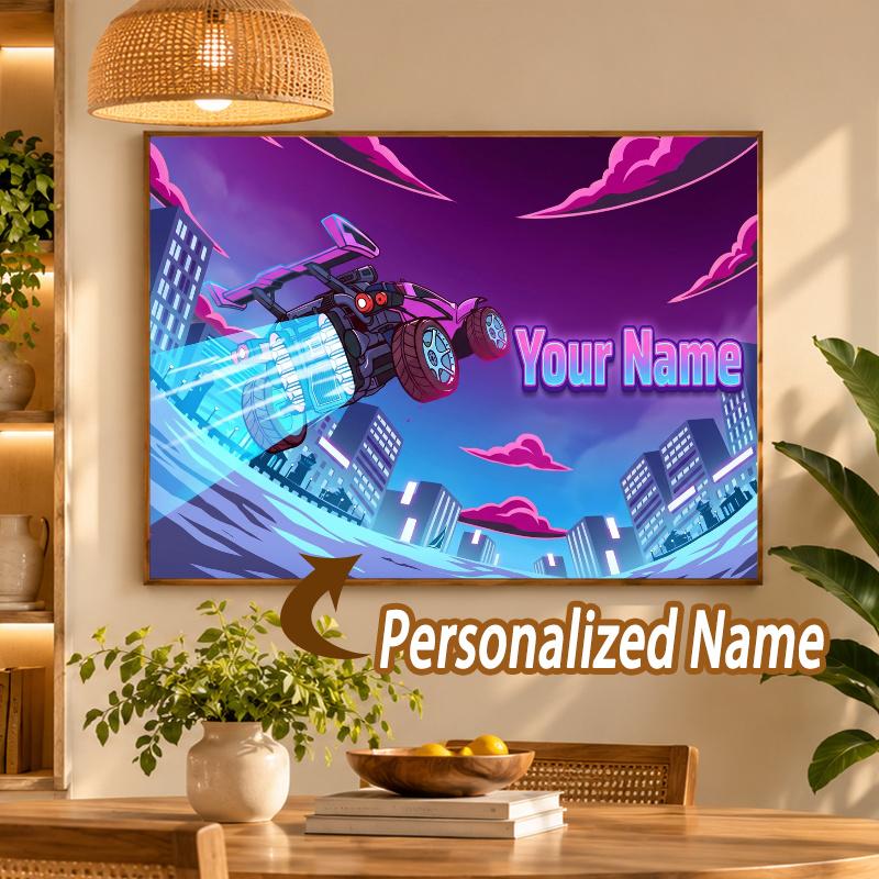 Custom Name Rocket League 5D Diamond Painting Personalized Full Drill Diamond Art Kit Gift