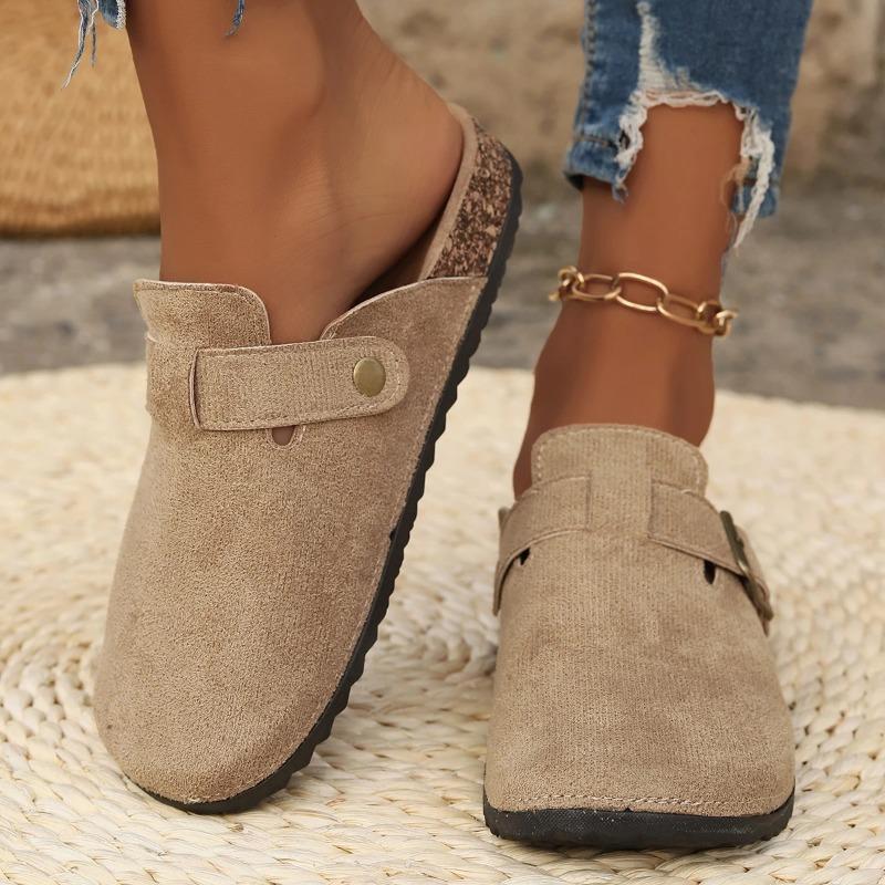 Fashion 2025 New Casual Fashion Women Suede Mules Slippers Men  Cork Insole Sandals with Arch Support Outdoor Beach Slides Home Shoes