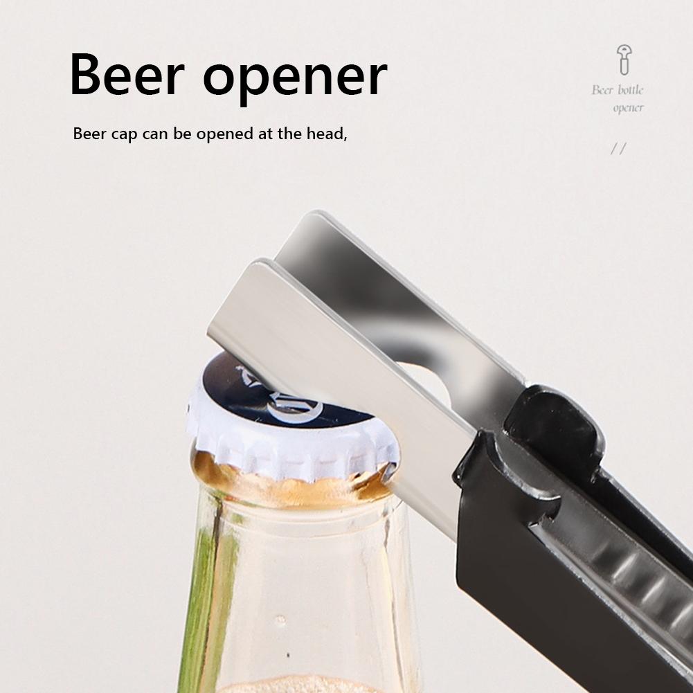 Bottle Lid Opener Adjustable Handle Cover Opener Stainless Steel Quick Bottle Opener Multifunctional for Weak Hands