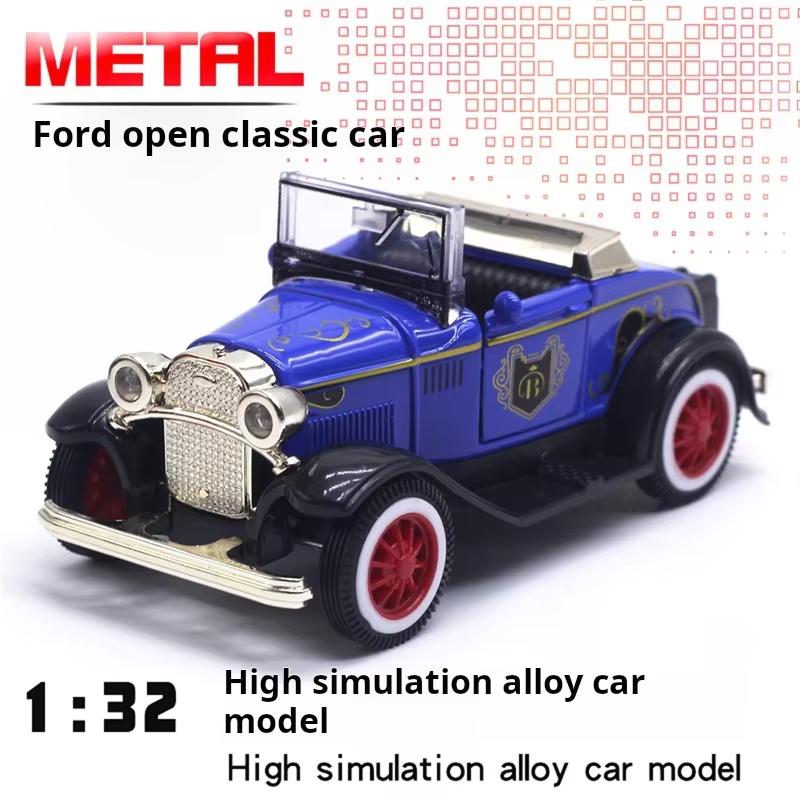 1:32 Klassisches Ford Oldtimer-Modellauto aus Metall, Cabriolet, Geschenk für Kinder