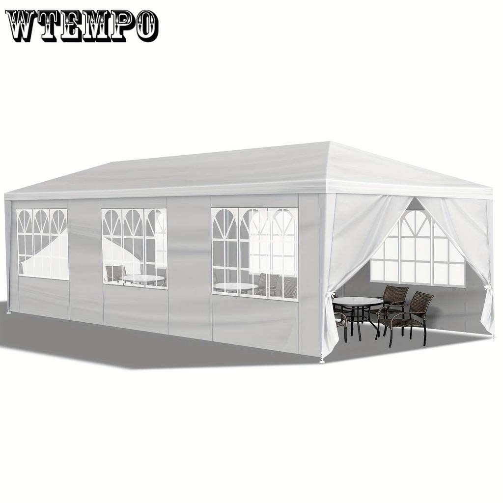 10'x30' Geräumiges Outdoor-Partyzelt - Wasserdichtes Vordach, 8 Abnehmbare Seitenwände, Perfekt für Terrasse, Hochzeit, Pavillon, Gartenveranstaltungen und Versammlungen