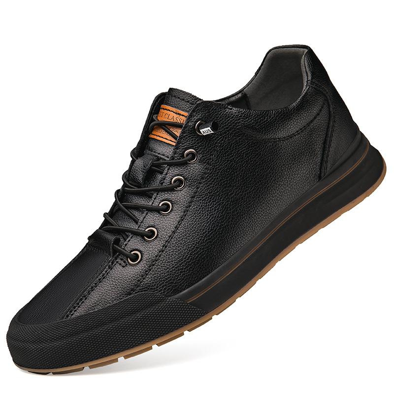Fashion Genuine Leather Casual Shoes for Men 6CM Height Increase Sports Shoes High Quality Flats Shoes Male Brand Office Work Shoe