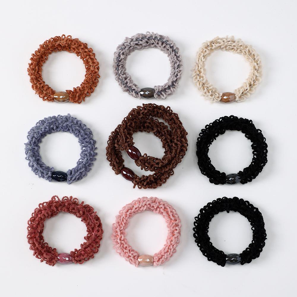 Mingyue Dark Series Plush Hair Tie: Soft, Non-Damaging, High Elasticity Ponytail Holder for Women