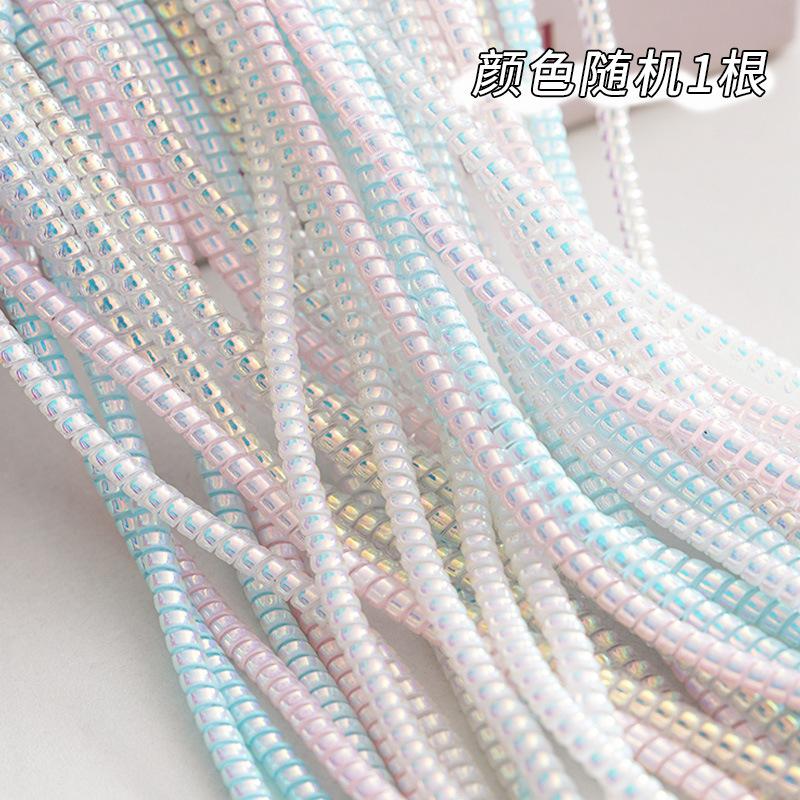 1.4m Laser Color USB Charging Data Cable Protector Anti-break Spring Protection Rope for Wire Cord Rope Earphone Bobbin Winder