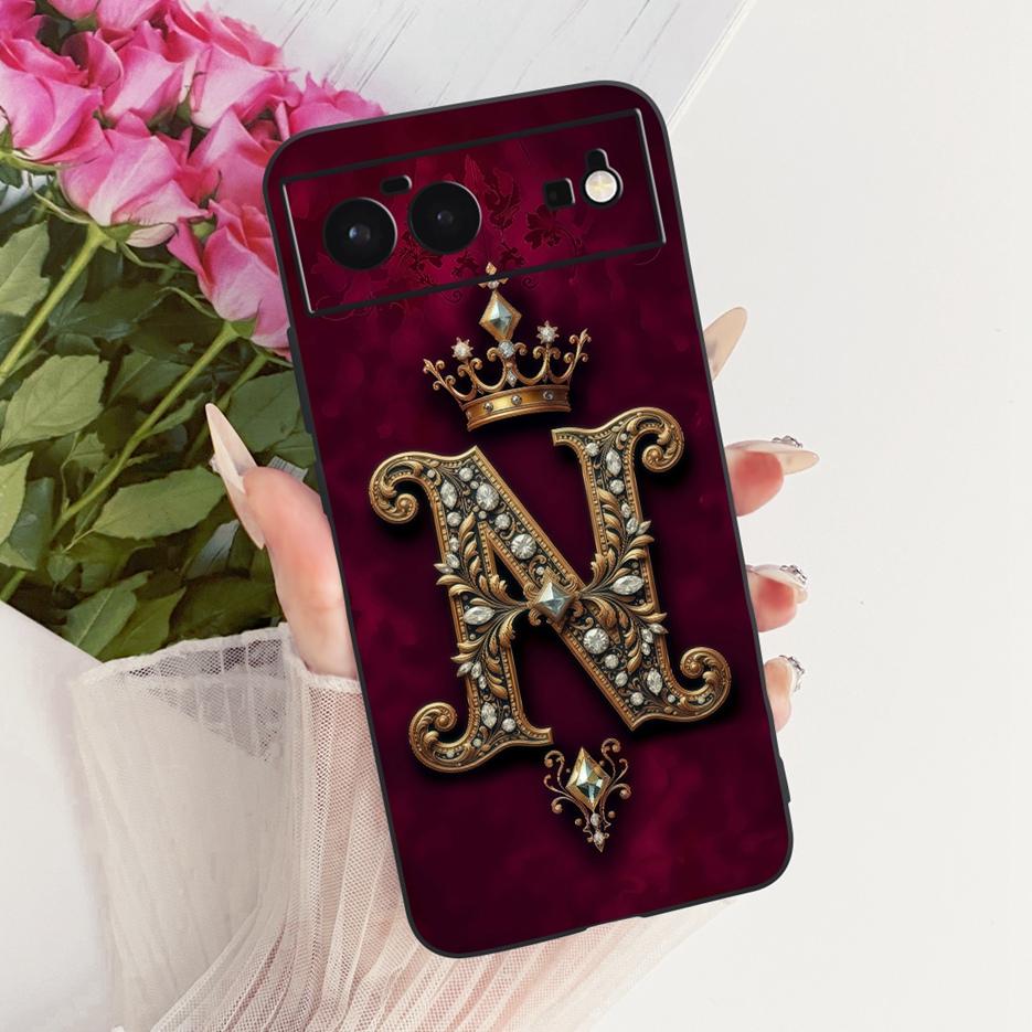 For Google Pixel 6A Case Pixel6 Pro Stylish Crown Letters Cover Soft TPU Phone Case For Google Pixel 6 Pro Pixel6A Fundas Bumper