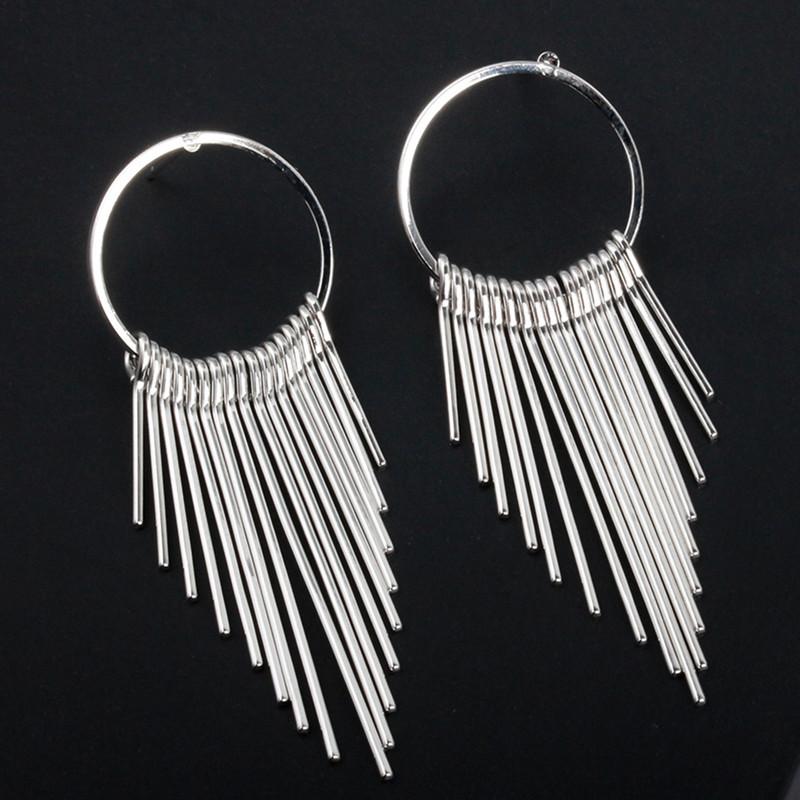 

Metal Tassel Earrings for Women Multi-layers Thread Brincos Bijoux Fashion Zircon Geometric Dangle Earring boucle d oreille