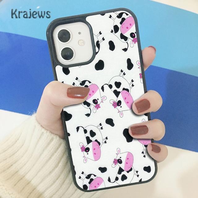 Krajews Animal Cute Cartoon Cow Soft Phone Case Cover For iPhone 17 Air 16 15 14 Plus 11 12 13 Pro Max Coque Fundas