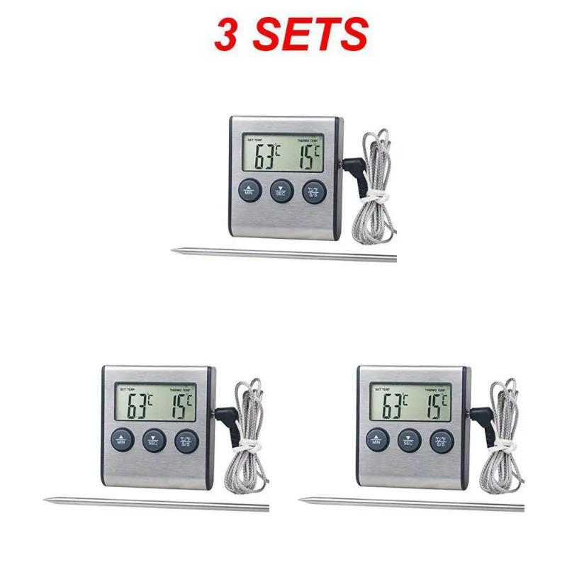 Tp700 Digital Remote Wireless Food Kitchen Oven Thermometer Probe for BBQ Grill Oven Meat Timer Temperature Manually Set