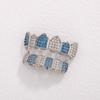 Colorful Bling Gold Teeth Grillz Men Hip Hop Full Diamond Zircon Copper Plated Dental Accessories