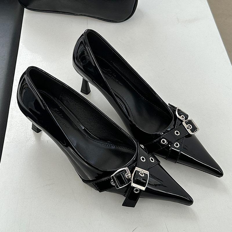Mode Damen Slipper Schuhe Mode Metall Schnalle Damen High Heels Schuhe Pantoletten Spitzschuh Damen Absatz Pumps Schuhe Neu In 2025