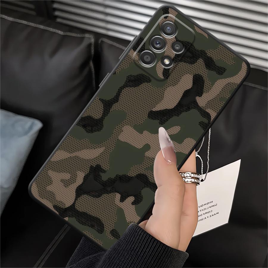 Case for Samsung Galaxy A01 A02 A30 A40 A05 A50 A70 A03 A10 A20 A04 Note 20 Ultra 9 10 A06 Soft Back Phone Cover Camouflage