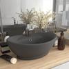 Day and Night - Day and Night Luxurious Sink with Dark Gray Ceramic Overflow 58.5x39 Cm