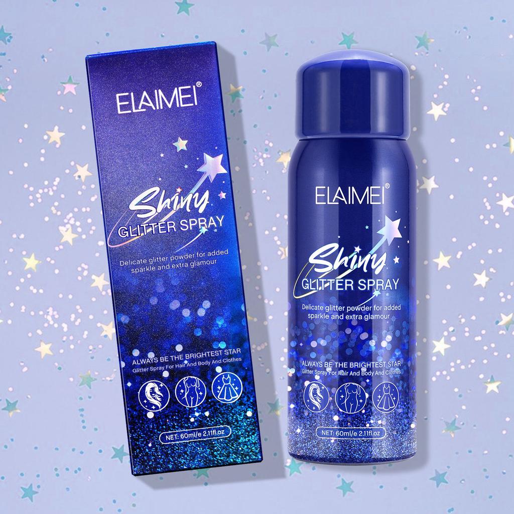 ELAIMEI Glitter Spray Party Body Starry Sky Glitter Spray