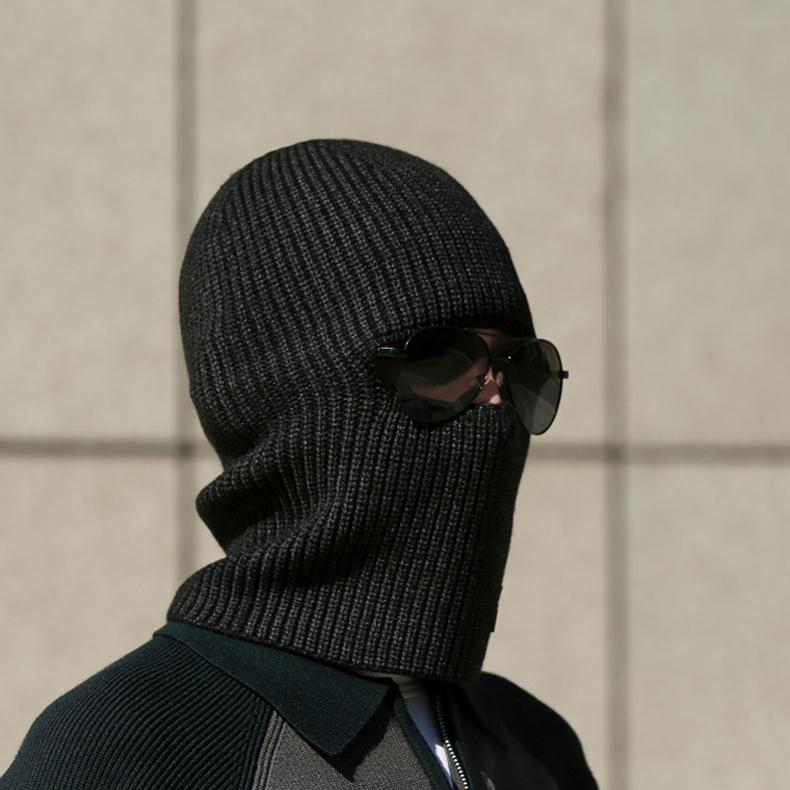 Winter Outdoor Hat Warm Wool Hat Men's Neck Knitted Hat Mask Scarf All-In-One Hat