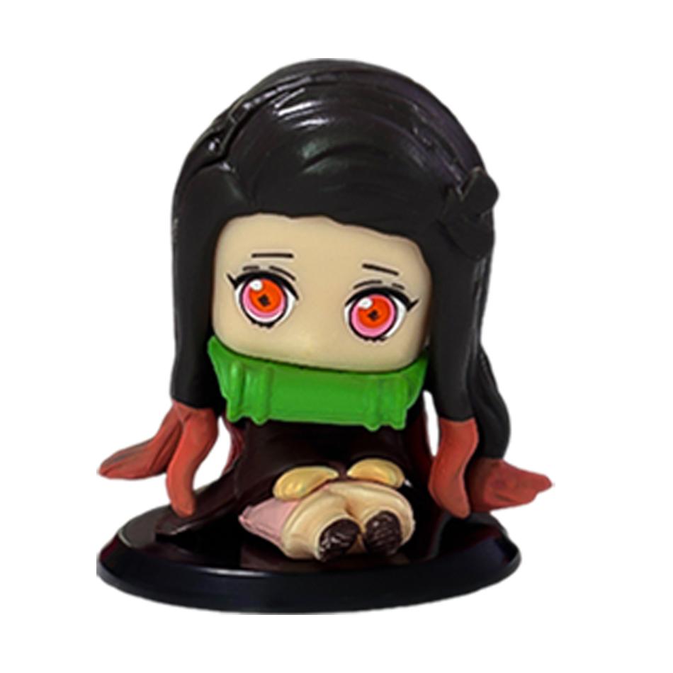 5-10pcs Set Demon Slayer Q Version Sitting Ghost Doll Tanjiro Nidouzi Inosuke kid Halloween/Christmas gifts