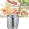 Farigrut Udon Strainer, Flat Bottom, Wooden Handle, Stainless Steel, with Hook, for Draining Pasta, Frying Dregs, and Noodles, Perfect for Boiling and