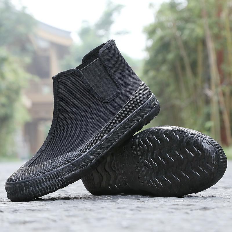Mode Herren Canvas High Top Arbeitsschuhe Outdoor Abenteuerschuhe Verschleißfeste wasserdichte Farmstiefel Zapatos Para Hombre