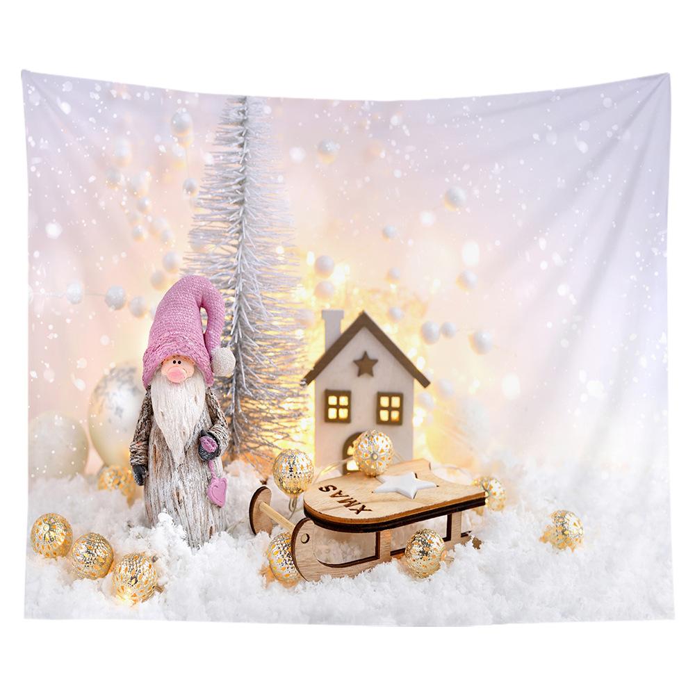 Christmas Tapestry Ice and Snow Cabin Scenery Cross-border Hanging Cloth Room Hanging Cloth Tapestry