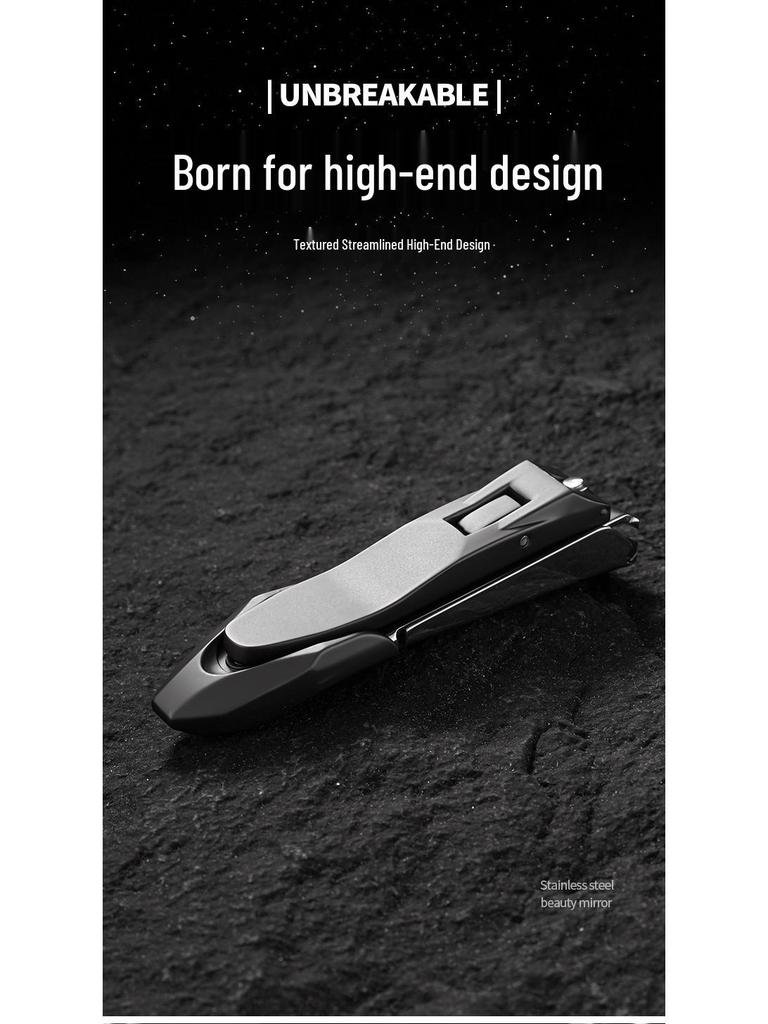 Stainless Steel Anti-Splash Nail Clippers with Large Opening and Debris Collection Compartment