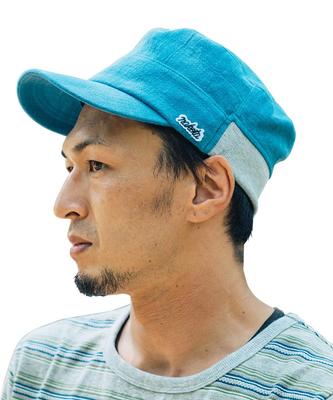 Nakota Linen Cool Rib Work Linen Cool Rib Work Long and Small Solid Size M Circumference Blue Cap, Cap, Brim, Men's Women's, Lightweight, Size,