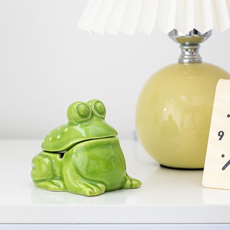 Detachable Frogs Shaped Ashtray Soap Holder for Bar Bathroom Toilet Home Office Hotel Detachable Lid