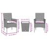 VidaXL Ensemble de bistro avec coussins 3 pcs marron rotin et verre, ensemble de bistro de jardin, ensemble de balcon, 3278741