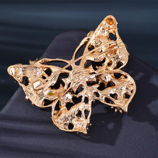 Sunflower Butterfly Brooch Rhinestone Butterfly Lapel Pin Sparkling Flower Brooch Pin for Blazers Coats Shirts Sweaters