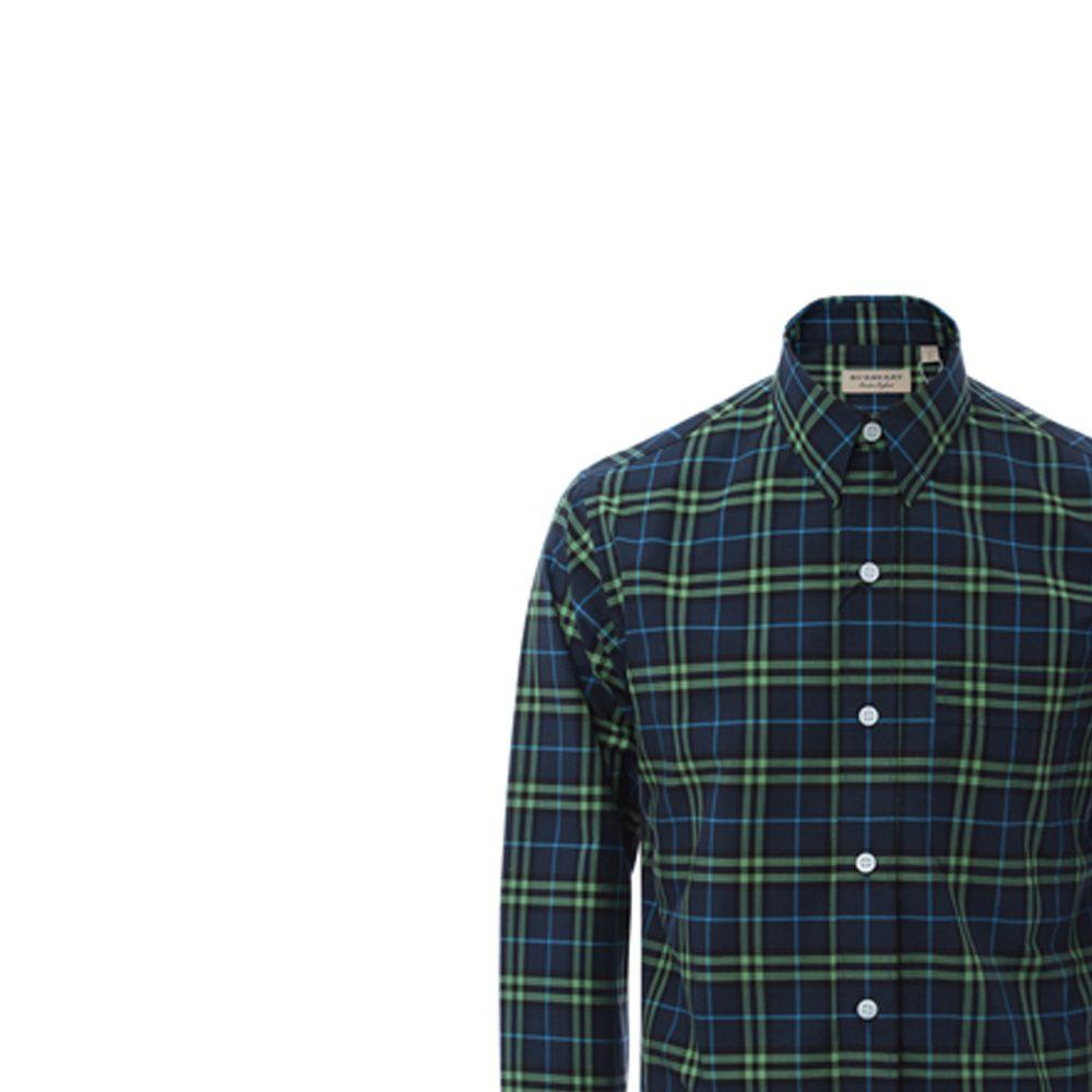Burberry Shirt Men's Blue Green Plaid 80010131