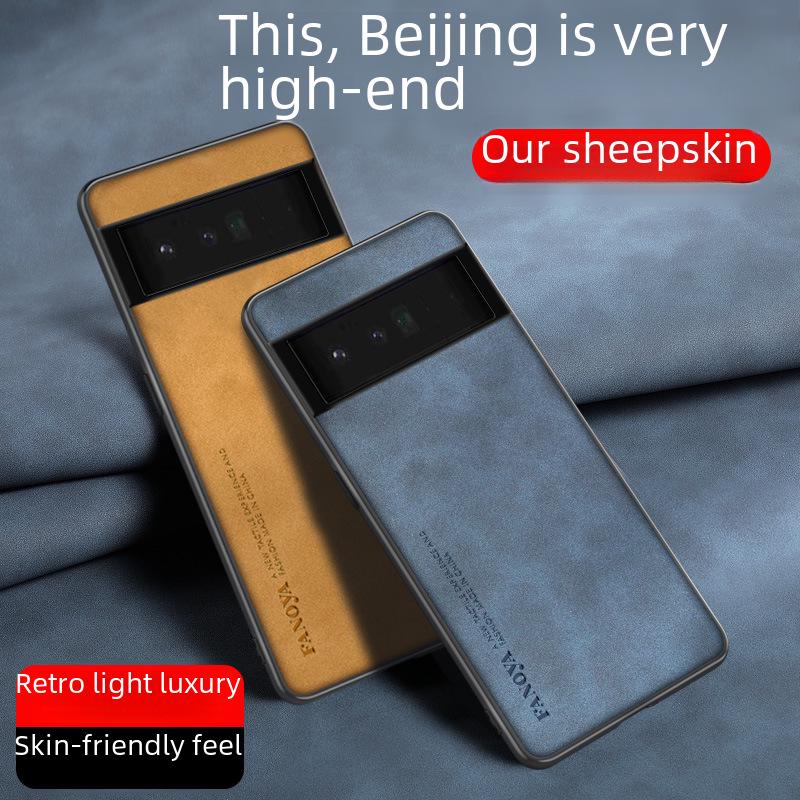 Pixel9Pro XL Leather Phone Case for Google 8A Pixel9A - Sheepskin Protective Cover