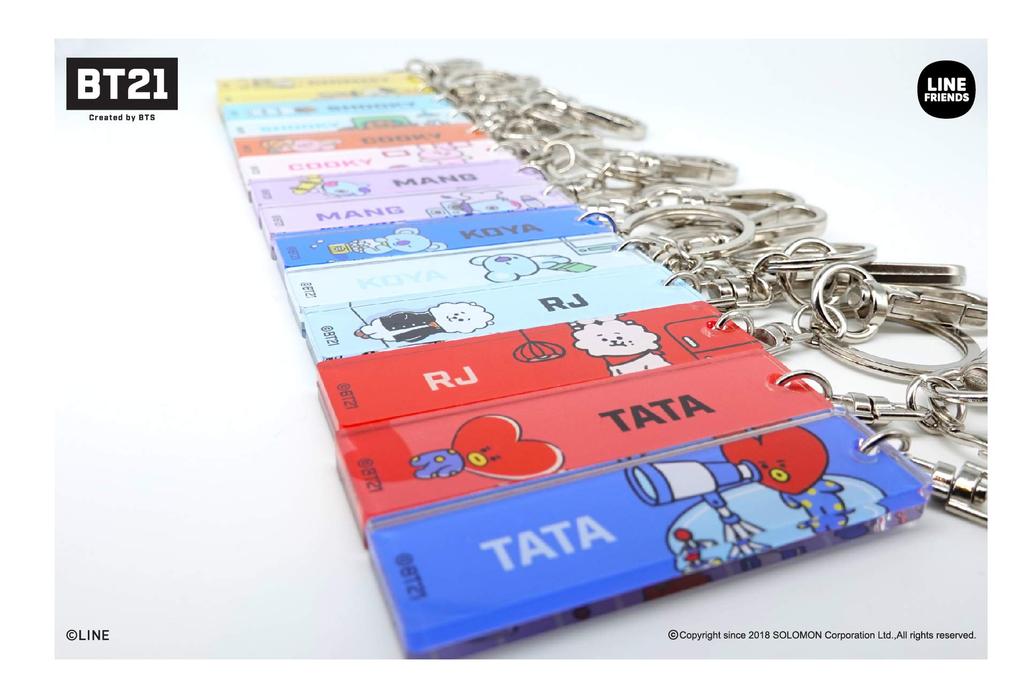 BT21 Acrylic Stick Keyring Keychain Accessory Character Cute TATA RJ CHIMMY COOKY SHOOKY MANG KOYA Gift Present Decoration Interior [Official] (MANG)
