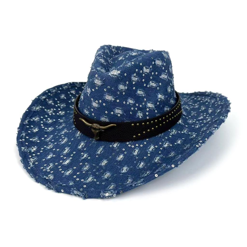 Wind Hole Western Cowboy Hat Farm Uv Shade Knight Hat Party Party Orgy Top Hat