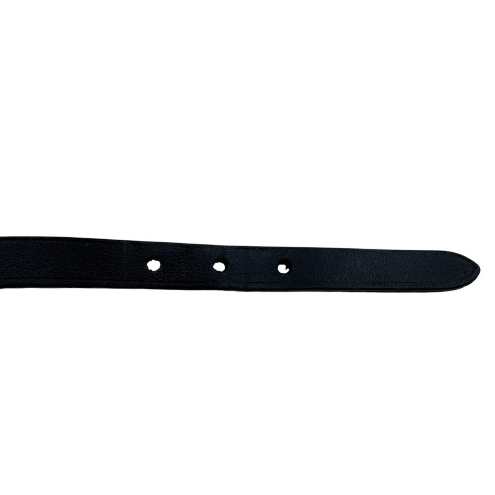 HERMES Bangle HMetal leather Bapi bracelet black leather Used