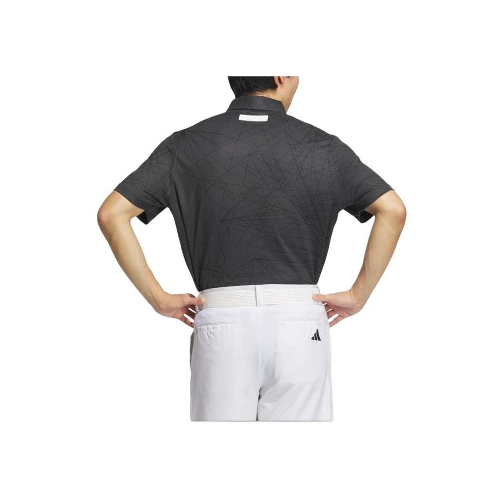 Adidas Ray Striped Logo Pullover Polo Shirt Men Polo Shirts Carbon IN6600