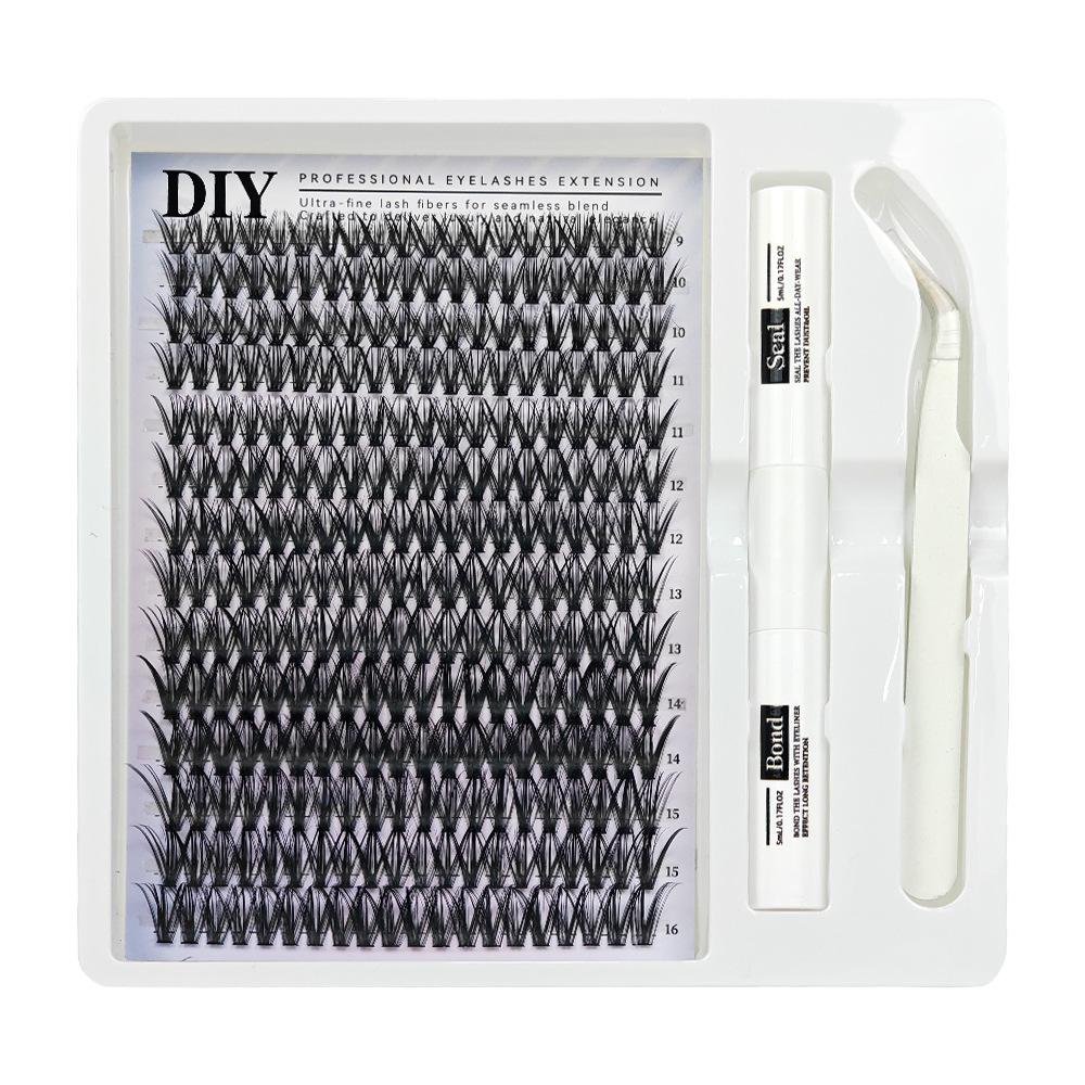 European & American Style Dense Curled Cluster Eyelashes - 30P-80P Pack