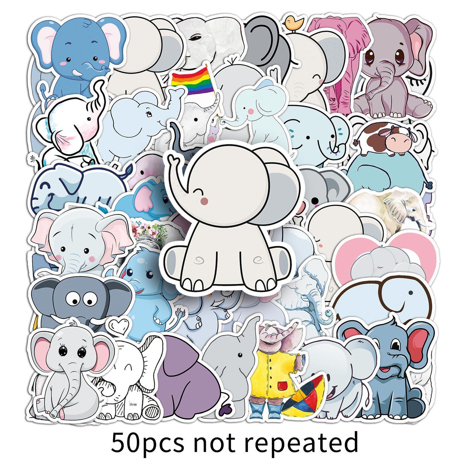50 Cute Elephant Stickers for DIY Decoration and Stationery Journals