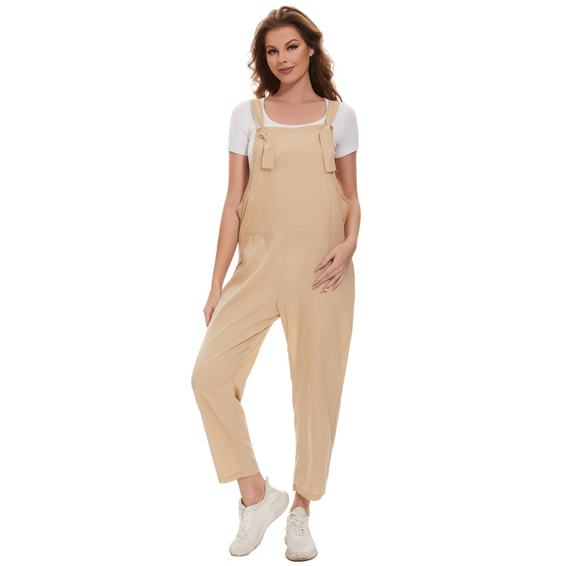 

Women s Solid Color Loose Casual Plus Size Suspender Jumpsuit Clothes Sale XXL світлого кольору хакі