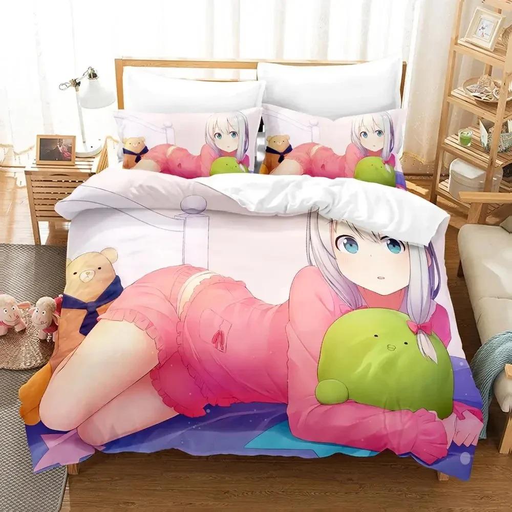Anime Izumi Sagiri Eromanga Sensei Bedding Set Duvet Cover Bed Set Quilt Cover Pillowcase Comforter King Queen Size Boys Adult