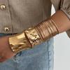 DIEZI One Set Punk Hip Hop Cuff Bangles Bracelets Vintage Gold Color Round Hollow Out Geometric Bangles For Women Men Jewelry