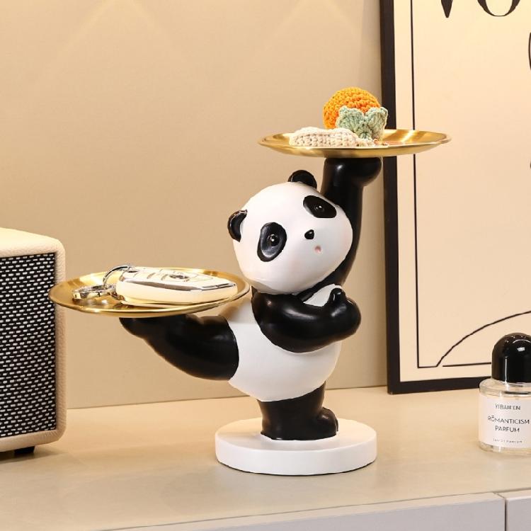 Wielofunkcyjne Urocze Pandy Organizery Wejściowe z Dwiema Tackami Akcesorium dla Funkcjonalnych i Stylowych Potrzeb Przechowywania