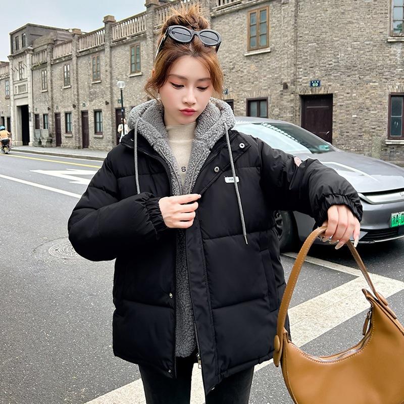 Lamb wool cotton clothes, new down cotton clothes, women's short cotton clothes, winter new coats, large bread clothes, thick